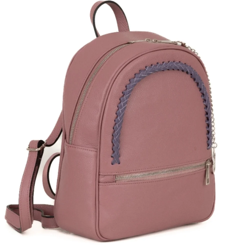MSRP $420 Antique Rose Leather Backpack, Braided Detail Italy NWT Offers Welcome